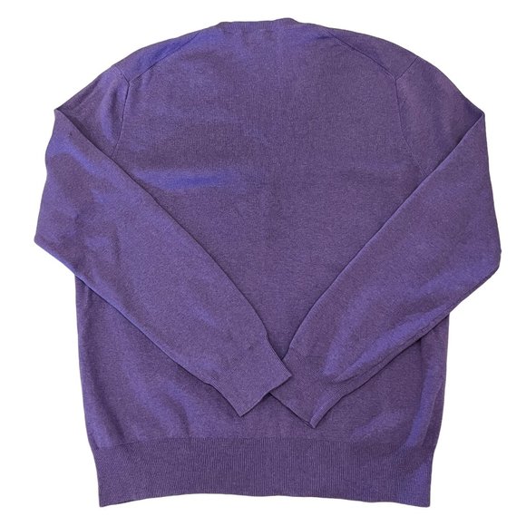 Perfect for spring! POLO Ralph Lauren Purple Pima Cotton V-Neck Sweater … - Picture 5 of 5